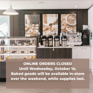 Online Orders Closed Until Oct 14