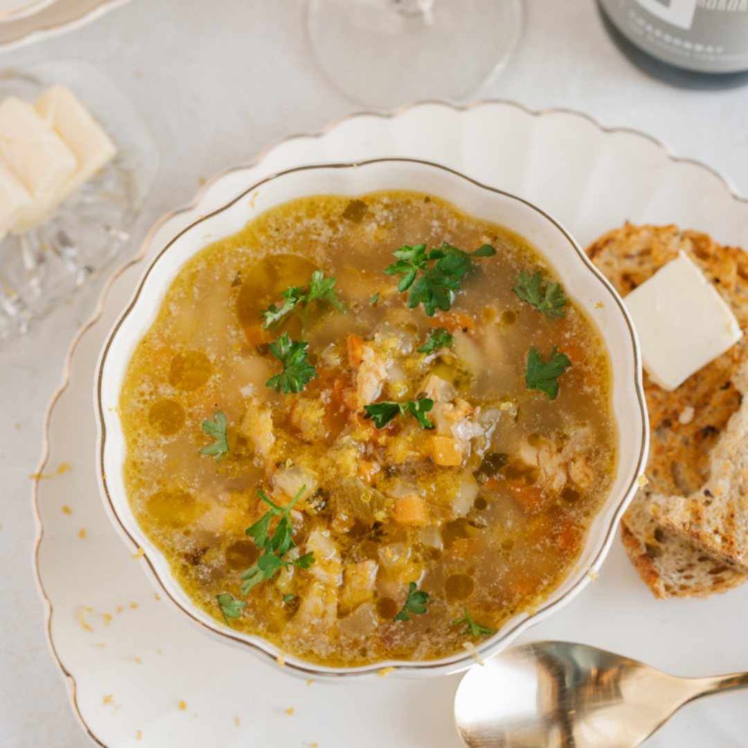 Lemon Chicken Orzo Soup